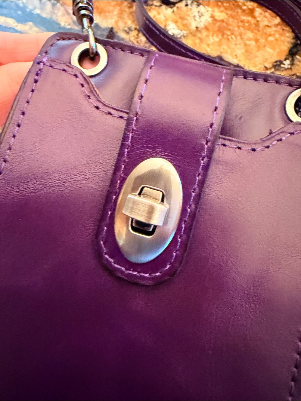 Patricia Nash Leather Daphne Phone Crossbody Acai NWT - Picture 3 of 13